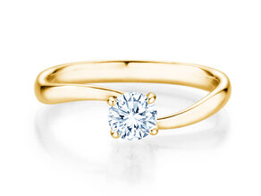 Bague de fiançailles Devour en 9K or jaune avec diamant de laboratoire 0,50ct E/VS