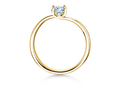Bague de fiançailles Devour en 9K or jaune avec diamant de laboratoire 0,50ct E/VS