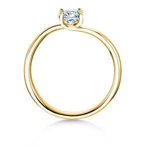 Bague de fiançailles Devour en 9K or jaune avec diamant de laboratoire 0,50ct E/VS