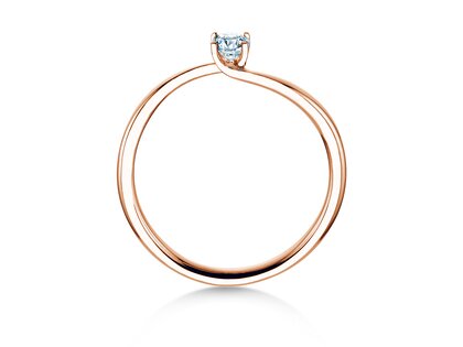 Bague de fiançailles Devour en 9K or rose avec diamant de laboratoire 0,15ct E/VS