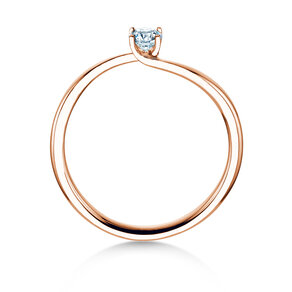 Bague de fiançailles Devour en 9K or rose avec diamant de laboratoire 0,15ct E/VS