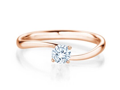 Bague de fiançailles Devour en 14K or rose avec diamant de laboratoire 0,25ct E/VS