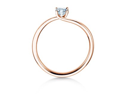 Bague de fiançailles Devour en 14K or rose avec diamant de laboratoire 0,25ct E/VS
