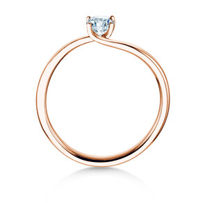Bague de fiançailles Devour en 14K or rose avec diamant de laboratoire 0,25ct E/VS