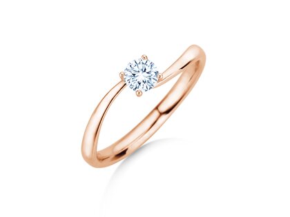 Bague de fiançailles Devour en 14K or rose avec diamant de laboratoire 0,25ct E/VS