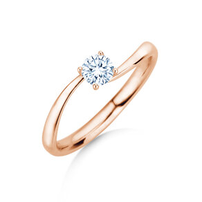 Bague de fiançailles Devour en 14K or rose avec diamant de laboratoire 0,25ct E/VS