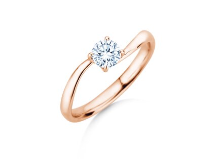 Bague de fiançailles Devour en 14K or rose avec diamant de laboratoire 0,50ct E/VS