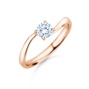 Bague de fiançailles Devour en 14K or rose avec diamant de laboratoire 0,50ct E/VS