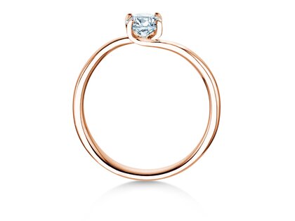 Bague de fiançailles Devour en 14K or rose avec diamant de laboratoire 0,50ct E/VS