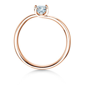 Bague de fiançailles Devour en 14K or rose avec diamant de laboratoire 0,50ct E/VS