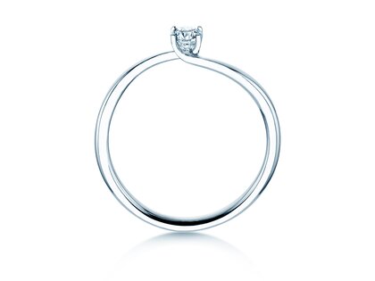 Bague de fiançailles Devour en Argent 925/- avec diamant de laboratoire 0,15ct E/VS