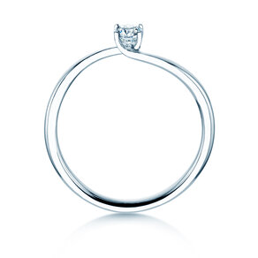 Bague de fiançailles Devour en Argent 925/- avec diamant de laboratoire 0,15ct E/VS