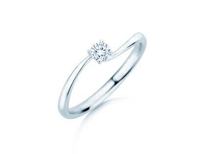 Bague de fiançailles Devour en Argent 925/- avec diamant de laboratoire 0,15ct E/VS