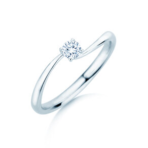 Bague de fiançailles Devour en Argent 925/- avec diamant de laboratoire 0,15ct E/VS