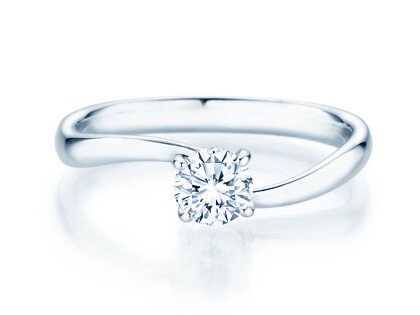 Bague de fiançailles Devour en 9K or blanc avec diamant de laboratoire 0,50ct E/VS