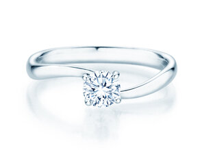 Bague de fiançailles Devour en 9K or blanc avec diamant de laboratoire 0,50ct E/VS