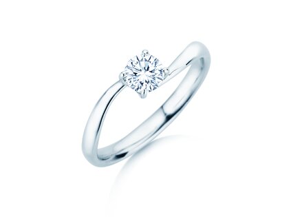 Bague de fiançailles Devour en 9K or blanc avec diamant de laboratoire 0,50ct E/VS