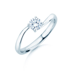 Bague de fiançailles Devour en 9K or blanc avec diamant de laboratoire 0,50ct E/VS