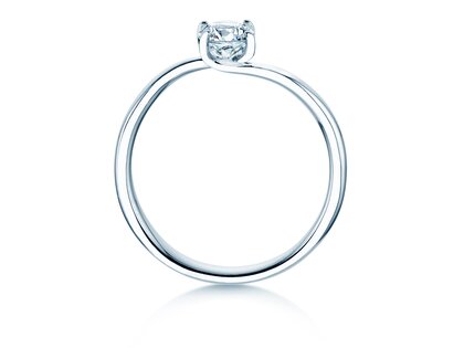 Bague de fiançailles Devour en 9K or blanc avec diamant de laboratoire 0,50ct E/VS
