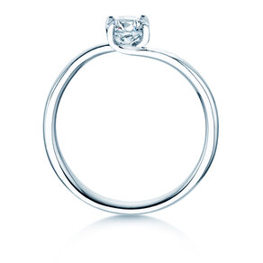 Bague de fiançailles Devour en 9K or blanc avec diamant de laboratoire 0,50ct E/VS