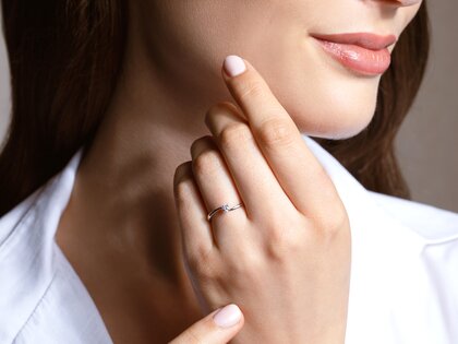 Bague de fiançailles Devour en Argent 925/- avec diamant de laboratoire 0,15ct E/VS