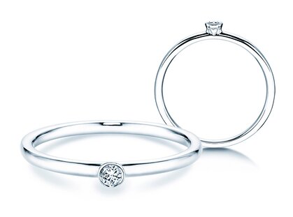 Bague de fiançailles Eternal dans 14K or blanc avec diamant 0,05ct G/SI