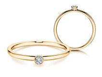 Bague de fiançailles Eternal en 9K or jaune avec diamant 0,05ct G/SI