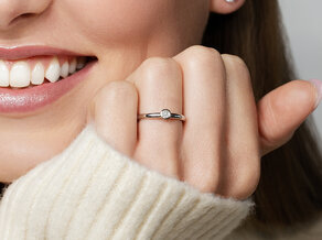 Bague de fiançailles Eternal dans Argent 925/- avec diamant 0,10ct G/SI
