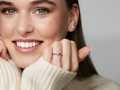 Bague de fiançailles Eternal dans Argent 925/- avec diamant 0,10ct G/SI