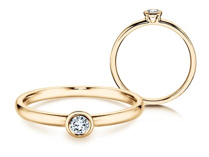Bague de fiançailles Eternal dans 14K or jaune avec diamant 0,10ct H/SI