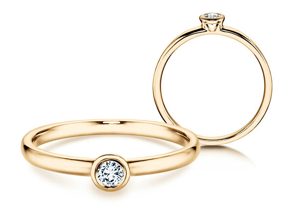 Bague de fiançailles Eternal dans 14K or jaune avec diamant 0,10ct H/SI