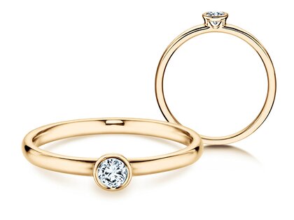 Bague de fiançailles Eternal dans 14K or jaune avec diamant 0,15ct H/SI