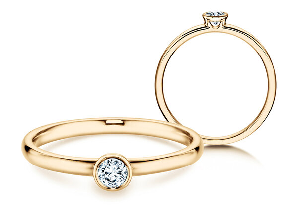 Bague de fiançailles Eternal dans 14K or jaune avec diamant 0,15ct H/SI