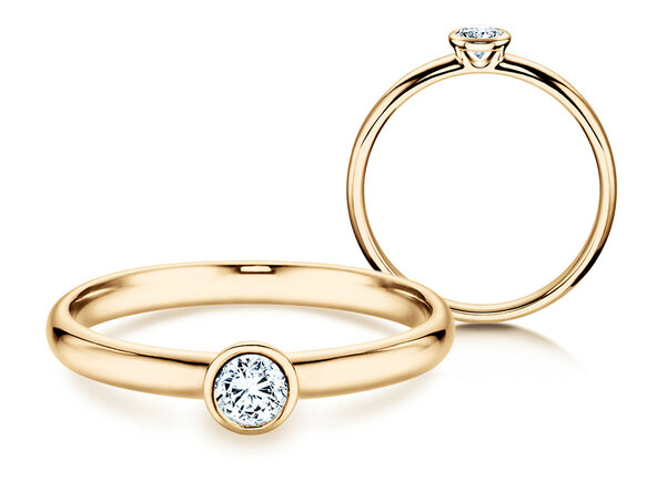 Bague de fiançailles Eternal dans 14K or jaune avec diamant 0,20ct H/SI