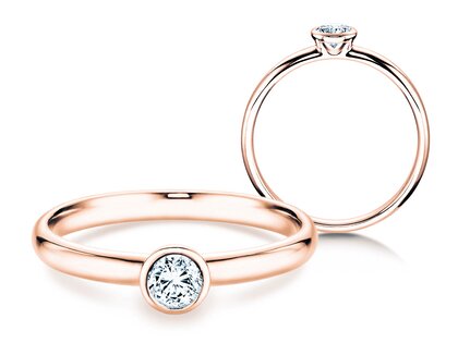 Bague de fiançailles Eternal en 9K or rose avec diamant 0,05ct G/SI