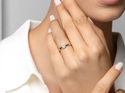 Bague de fiançailles Eternal en 9K or blanc avec diamant 0,25ct H/SI