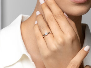 Bague de fiançailles Eternal en 9K or blanc avec diamant 0,25ct H/SI