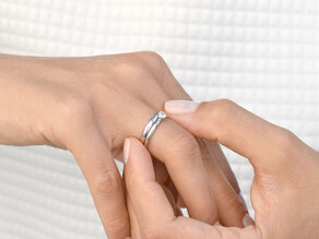 Bague de fiançailles Eternal en 9K or blanc avec diamant 0,25ct H/SI
