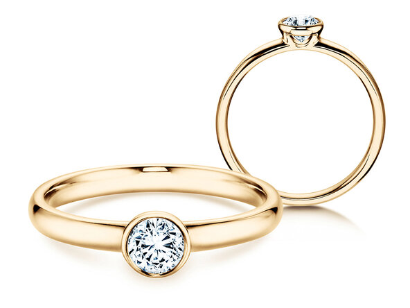 Bague de fiançailles Eternal dans 14K or jaune avec diamant 0,35ct G/SI