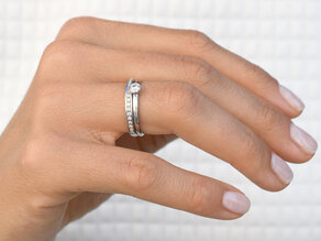 Bague de fiançailles Eternal en 9K or blanc avec diamant 0,40ct D/IF