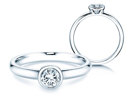 Bague de fiançailles Eternal en 9K or blanc avec diamant 0,40ct D/IF
