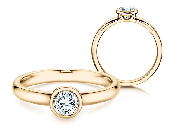 Bague de fiançailles Eternal dans 14K or jaune avec diamant 0,40ct H/SI