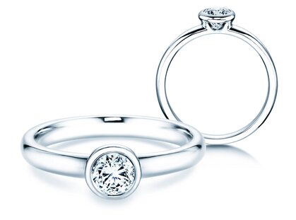 Bague de fiançailles Eternal dans 14K or blanc avec diamant 0,40ct G/SI