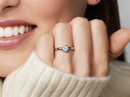 Bague de fiançailles Eternal dans 14K or blanc avec diamant 0,50ct G/IF