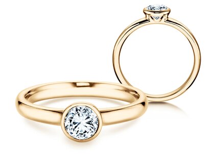 Bague de fiançailles Eternal dans 14K or jaune avec diamant 0,50ct H/SI