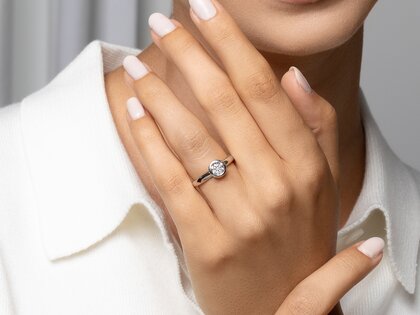 Bague de fiançailles Eternal en 9K or rose avec diamant 0,75ct G/SI