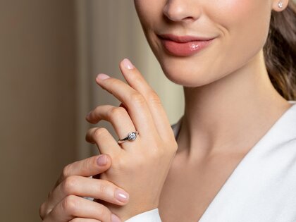 Bague de fiançailles Eternal en 9K or blanc avec diamant 1,00ct H/SI