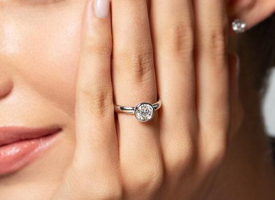 Bague de fiançailles Eternal en 9K or blanc avec diamant 1,00ct