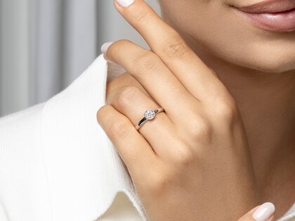 Bague de fiançailles Eternal dans platine 950/- avec diamant 0,35ct G/SI