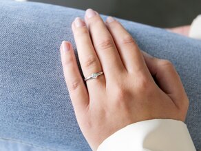 Bague de fiançailles Eternal en 9K or blanc avec diamant 0,25ct H/SI